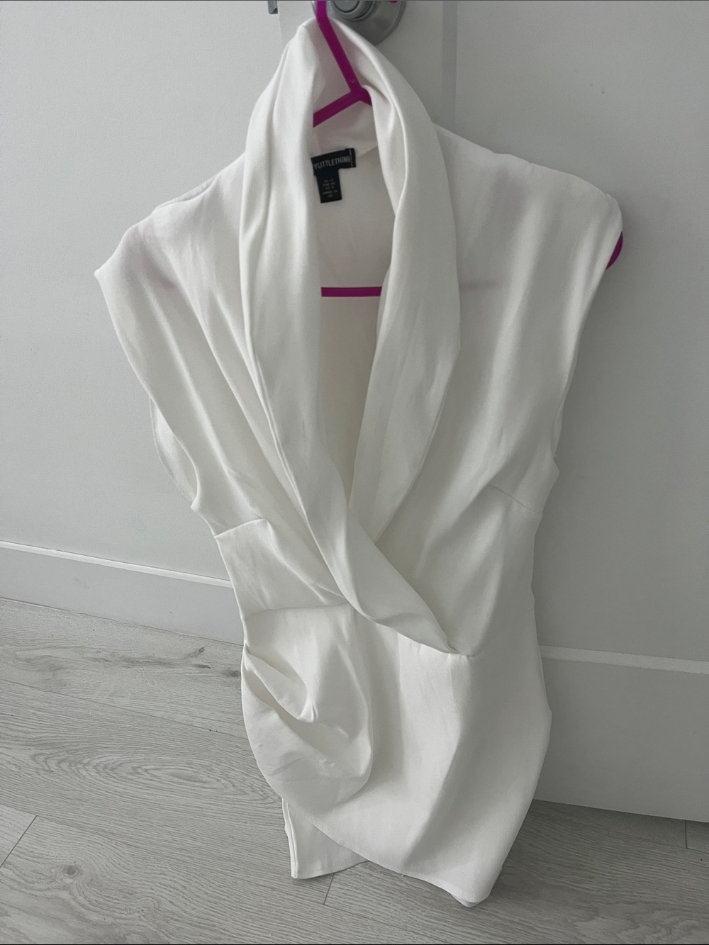 Pretty Little Thing  White Draped Cowl Neck Sleeveless dress
